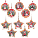 Full collection of New Christmas Tree Pendant ornaments in round and star shapes, with Santa, snowman, and reindeer in holiday themes.