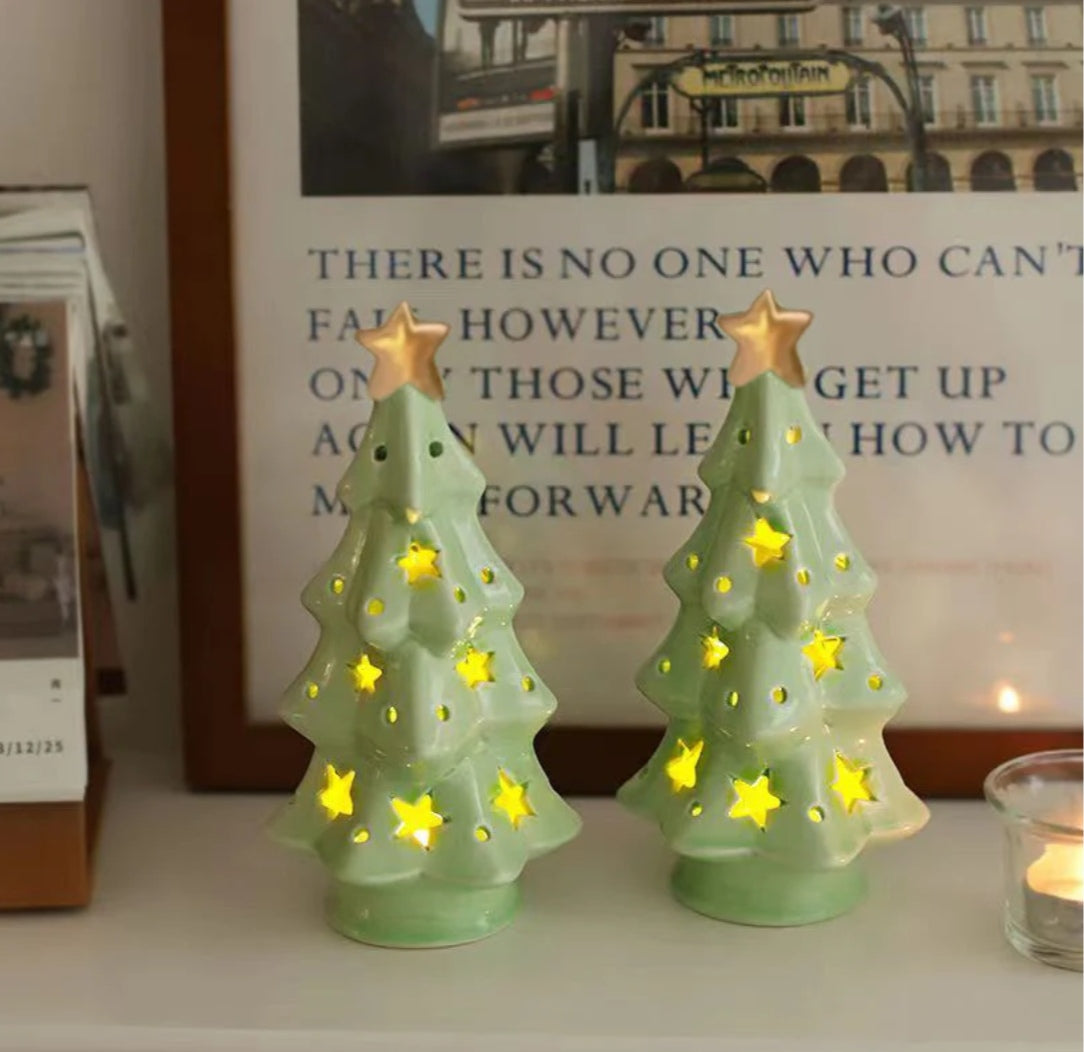 Ceramic Christmas Tree Night Light – Perfect Holiday Gift