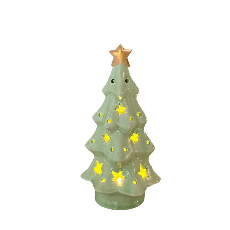 Ceramic Transparent Christmas Tree Night Light
