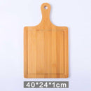 Large rectangular bamboo pizza chopping board with handle, 40x24x1cm, perfect for kitchen prep, slicing, and pizza presentation.