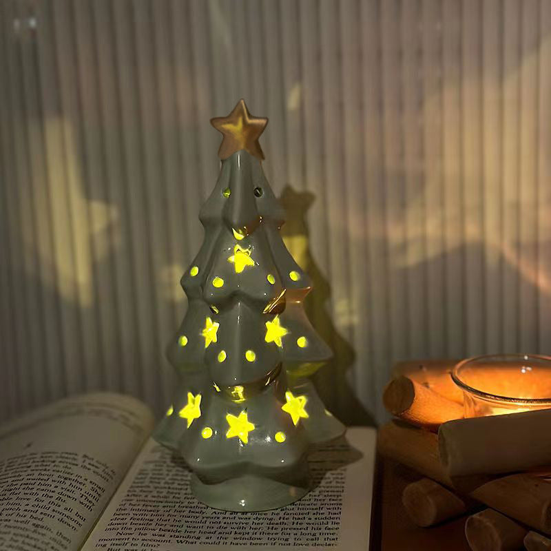 Ceramic Transparent Christmas Tree Night Light