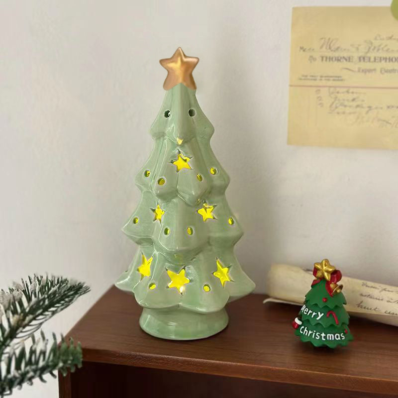 Ceramic Transparent Christmas Tree Night Light