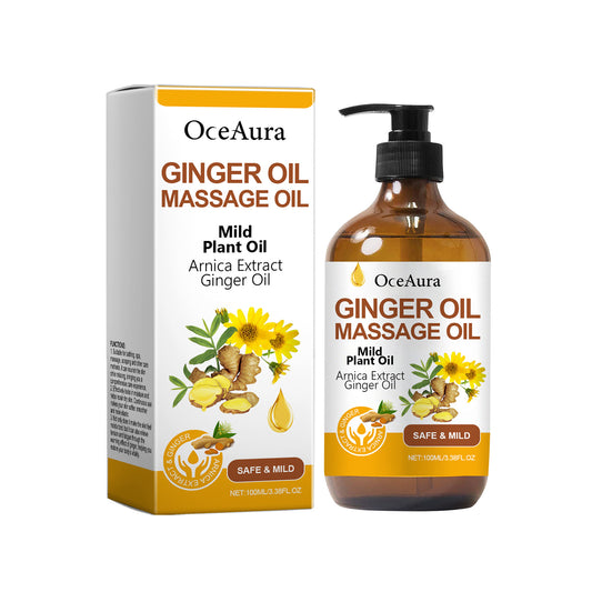 Hypersku ginger essence oil for body massage, bottled with dropper cap, showcasing natural ginger extract for soothing massage therapy.